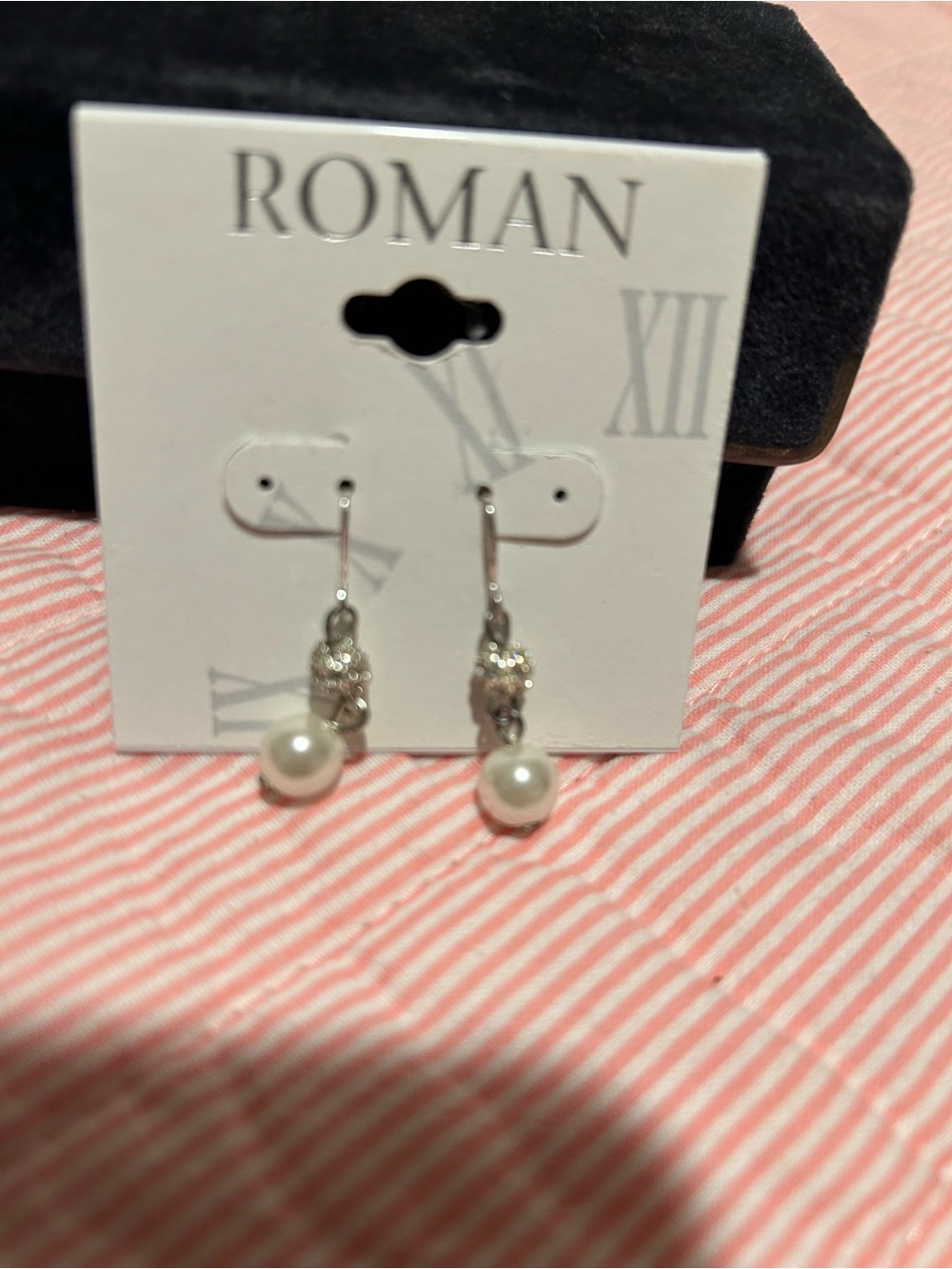 Roma Silver Pearl Drop Earrings - White Pearls